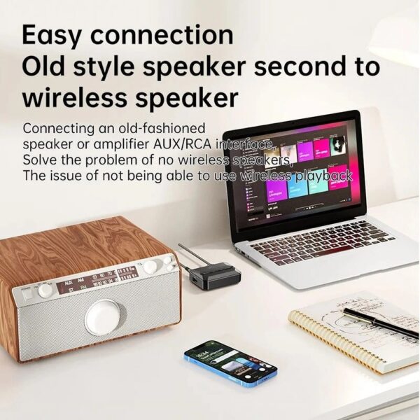 Bluetooth адаптер за аудио приемник T59, Bluetooth 5.3, RCA, TF карта, USB, AUX, NFC - Image 9