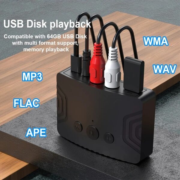 Безжичен приемник и предавател R20 с Bluetooth 5.3, RCA, AUX, USB - Image 11