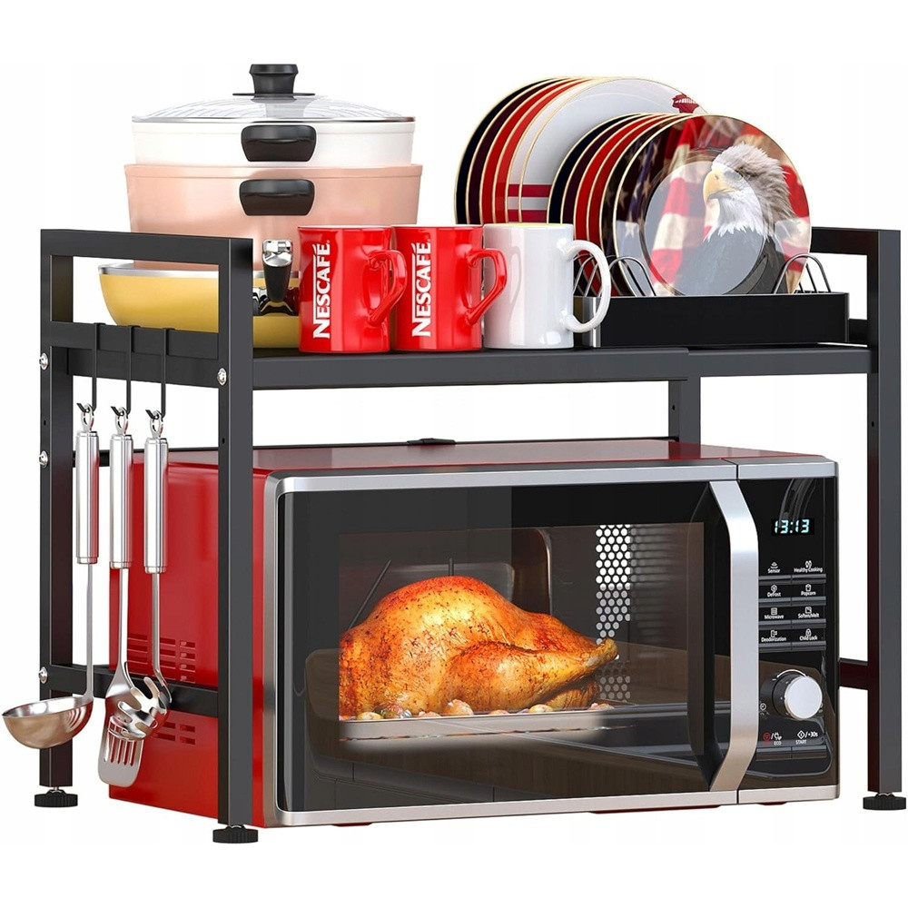 Разтегателна Кухненска Етажерка за Микровълнова Фурна – Телескопичен Органайзер на две нива - Image 14