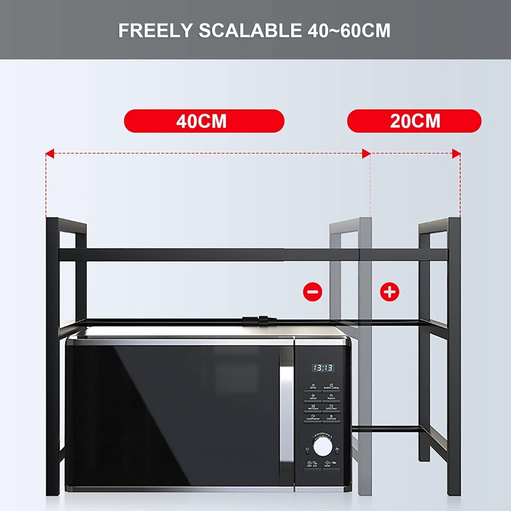 Разтегателна Кухненска Етажерка за Микровълнова Фурна – Телескопичен Органайзер на две нива - Image 11