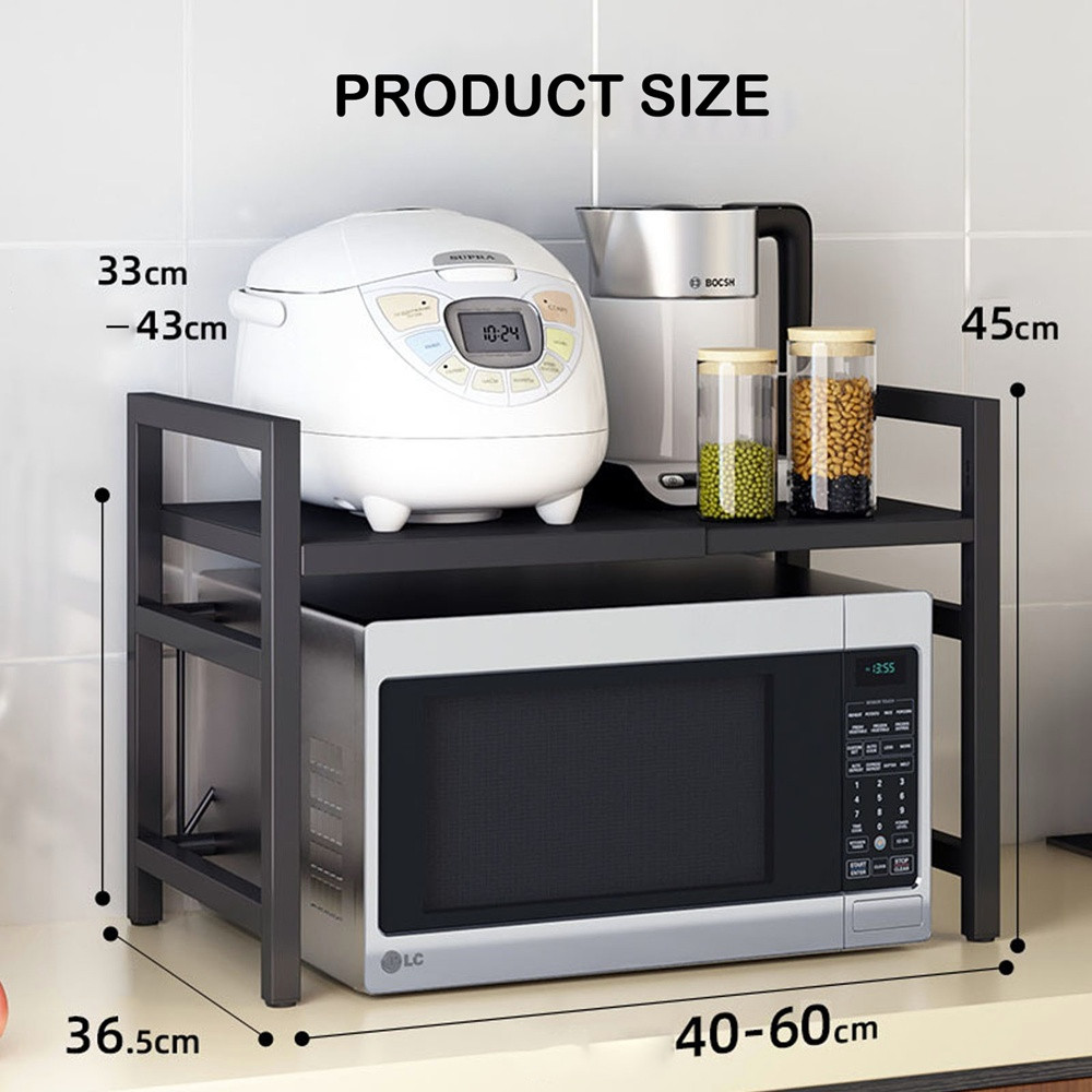 Разтегателна Кухненска Етажерка за Микровълнова Фурна – Телескопичен Органайзер на две нива - Image 10