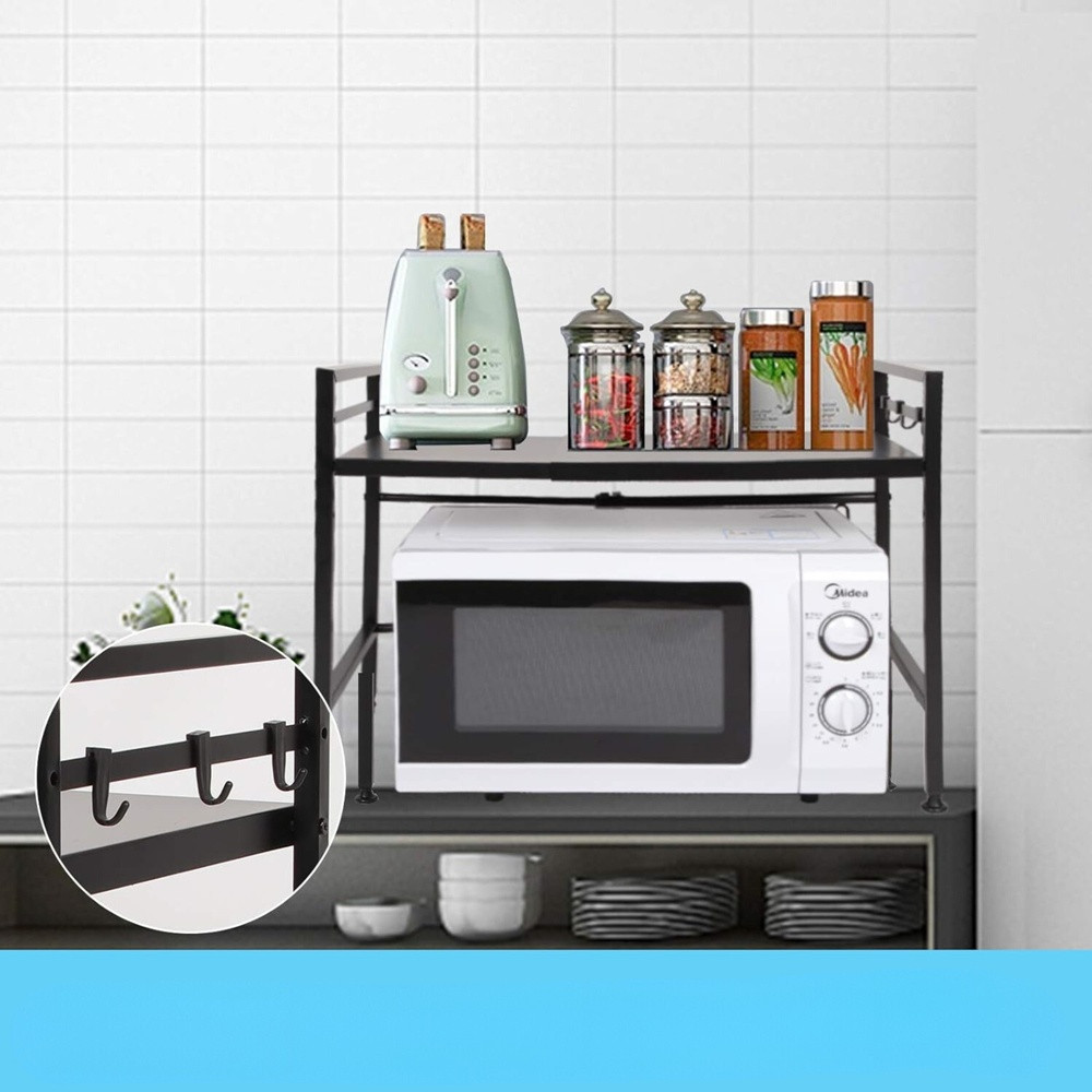 Разтегателна Кухненска Етажерка за Микровълнова Фурна – Телескопичен Органайзер на две нива - Image 5