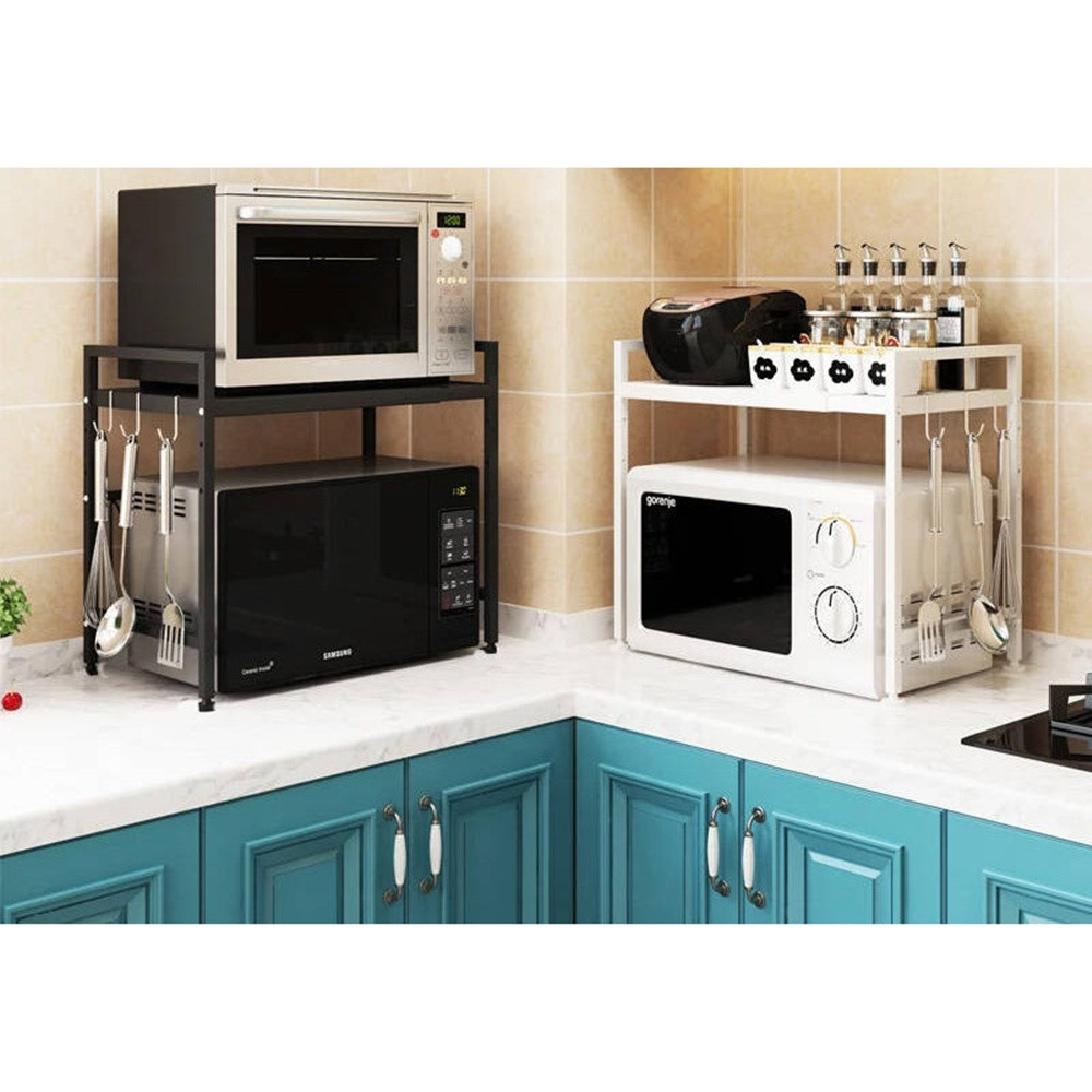 Разтегателна Кухненска Етажерка за Микровълнова Фурна – Телескопичен Органайзер на две нива - Image 3